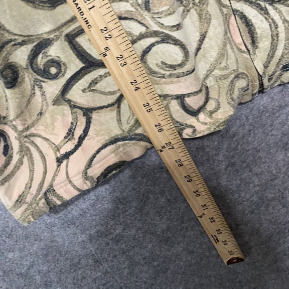 Weekends by Chicos Jacket‎ Womens Sz 3 US 16 Pink Gray Paisley Pockets Full Zip - Picture 8 of 8